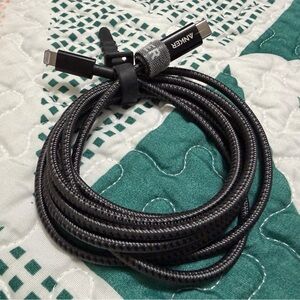 Anker Braided Black Charging Cable.USB C a Lightning of nylon.